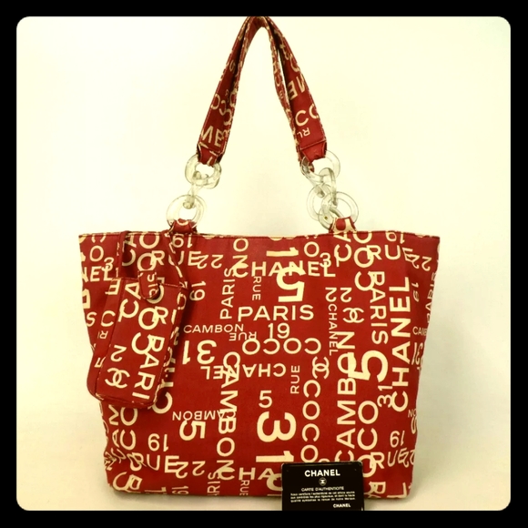 AUTHENTIC CHANEL 7422649 BYCY LINE TOTE BAG CANVAS - Picture 1 of 8